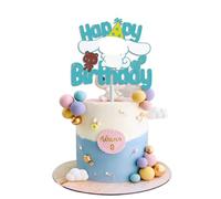 Yoimckay Decoration Gateau Anniversaire, Topper de gâteau de Dessin Animé, Happy Birthday Decoration Gateau, Cartoon Cake Toppers, Party Supplies, deco anniversaire pour Enfants Fille