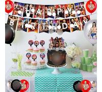 Yoimckay Wrestling Decoration d'anniversaire, accessoires de fête d'anniversaire de lutte, y compris la bannière, les ballons, la décoration D'anniversaires pour les garçons, rouge, noir
