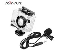 YOINS® Boîtier de boîtier squelette ouvert transparent + micro microphone de 3,5 mm pour caméra GoPro Hero 2