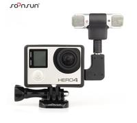 YOINS® GoPro Enregistrement audio professionnel Microphone stéréo externe avec adaptateur + boîtier cadre pour Gopro Hero 3 3+ 4