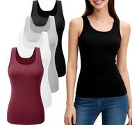 YOIOWVY 4 Pièces Débardeurs Femme Tank Tops Basiques Extensibles Maillots de Corps sans Manches Débardeurs Souples pour Sport Vêtement Quotidien