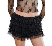 Yoisdtxc Lolita Bloomers Short à volants pour femme - Y2k Short en dentelle de couleur unie Pantalon de sortie Y2k Sweet Pettipants, b-noir, M