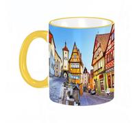 YOIUE Mug en porcelaine fin - Tasses de 11oz 330ml - Tasse de café exquise pour collègues,amis,frères et sœurs - Cadeau imprimé,Paysage, lac suisse Obersee près du village de Nafels Suisse Europe pitt