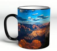 YOIUE Mug en porcelaine fin - Tasses de 11oz 330ml - Tasse de café exquise pour collègues,amis,frères et sœurs - Cadeau imprimé,Formation rocheuse historique du Grand Canyon au lever du soleil, ciel e