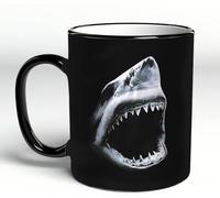YOIUE Mug en porcelaine fin - Tasses de 11oz 330ml - Tasse de café exquise pour collègues,amis,frères et sœurs - Cadeau imprimé,Le requin ouvre ses dents acérées