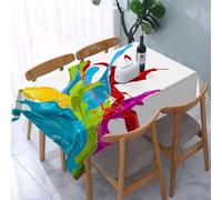 YOIUE Nappe Anti-Taches Lavable,137x183cm Nappe pour Table Rectangulaire pour Salle à Manger,Jardin,fête,Mariage ou Maison,Éclaboussure de Peinture Fluide colorée surréaliste Splash Graphiques numéri