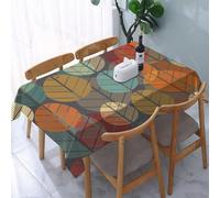 YOIUE Nappe Anti-Taches Lavable,137x183cm Nappe pour Table Rectangulaire pour Salle à Manger,Jardin,fête,Mariage ou Maison,Modèle sans Couture avec Fond de Feuille d'automne. Illustration vectorielle