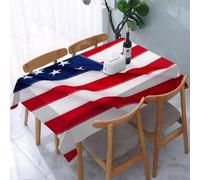 YOIUE Nappe Anti-Taches Lavable,137x183cm Nappe pour Table Rectangulaire pour Salle à Manger,Jardin,fête,Mariage ou Maison,Drapeau américain Drapeau USA.