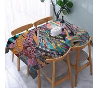YOIUE Nappe Anti-Taches Lavable,137x183cm Nappe pour Table Rectangulaire pour Salle à Manger,Jardin,fête,Mariage ou Maison,Art Moderne, Fille Talisman Sexy avec Attrape-rêves Indien et Tribal Trouble
