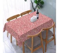 YOIUE Nappe Anti-Taches Lavable,137x183cm Nappe pour Table Rectangulaire pour Salle à Manger,Jardin,fête,Mariage ou Maison,Étoile Scintillante de Mariage en Or Rose Scintillante