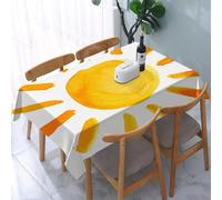 YOIUE Nappe Anti-Taches Lavable,137x183cm Nappe pour Table Rectangulaire pour Salle à Manger,Jardin,fête,Mariage ou Maison,Grunge Sun Illustration pour Enfants Style de Peinture au Pinceau Aquarelle