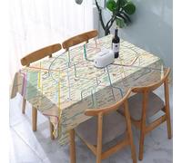 YOIUE Nappe Anti-Taches Lavable,137x183cm Nappe pour Table Rectangulaire pour Salle à Manger,Jardin,fête,Mariage ou Maison,Carte du métro ou du système de Transport Souterrain, schéma vectoriel des l