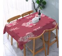YOIUE Nappe Anti-Taches Lavable,137x183cm Nappe pour Table Rectangulaire pour Salle à Manger,Jardin,fête,Mariage ou Maison,Cochon Décor Carré Dessin Animé Cochon Cochon Acclamations Salutation 22