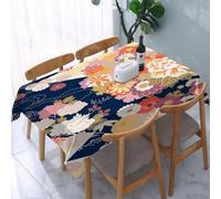 YOIUE Nappe Anti-Taches Lavable,137x183cm Nappe pour Table Rectangulaire pour Salle à Manger,Jardin,fête,Mariage ou Maison,Kimono Japonais, Traditionnel sition de Motifs Motifs Floraux Ethniques Asia