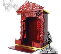 YOIUTRGDK Armoire d'autel de Bouddha for Table en Bois Massif, Fournitures bouddhistes, Armoire de Rangement for Articles, décoration spirituelle, méditation(Red,60 * 63 * 26cm)