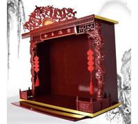 YOIUTRGDK Armoire d'autel de Bouddha for Table en Bois Massif, Fournitures bouddhistes, Armoire de Rangement for Articles, décoration spirituelle, méditation(Red2,50 * 47 * 24cm)