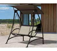 YOIUTRGDK Balançoire de Patio extérieur à 3 Places, Grande balançoire de Porche à auvent Convertible, Chaise Longue hamac for Porche, auvent réglable