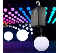 YOIUTRGDK Boule Lumineuse 3D CNC Couleur, éclairage de scène à LED de 2 à 9 m, 3 Types de contrôle (DMX/autopropulsé/maître-Esclave), Lustre Dynamique à Changement de Couleur for Bar et Mariage(7m)