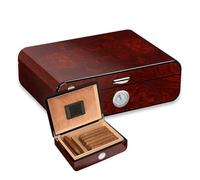 YOIUTRGDK Cave à cigares, intérieur en cèdre Espagnol, for 35 cigares, avec hygromètre, humidificateur et séparateur.(B)