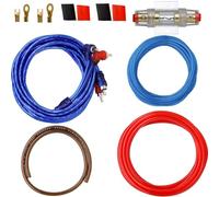 YoiYee Kit d'installation complet de câblage d'amplificateur de voiture 1500 W, kit de câblage de caisson de basses, faisceau de câblage de modification audio de voiture avec porte-fusible