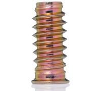 YoiYee Lot de 20 écrous filetés M6 x 25 mm robustes pour meubles en bois, entraînement à six pans creux, zinc jaune passivé