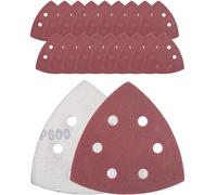 YoiYee Lot de 20 feuilles abrasives Delta grain 1200, papier abrasif triangle, 6 trous, 93 x 93 x 93 mm