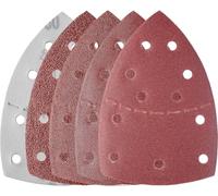 YoiYee Lot de 20 feuilles abrasives triangulaires Delta - 11 trous - Accessoires pour ponceuse multifonction - Grain 40/80/180/320 - Rouge