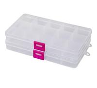 YoiYee Lot de 3 boîtes de rangement en plastique à 15 compartiments avec séparateurs réglables, assez de compartiments pour contenir de petits bijoux et cosmétiques dans un usage quotidien