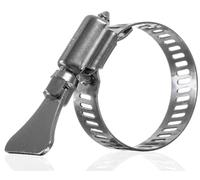 YoiYee Lot de 4 colliers de serrage réglables en acier inoxydable 304 avec vis moletée, sangle de conduit d'entraînement à vis sans fin en métal de type papillon pour sécuriser la conduite de