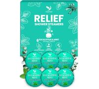 YOJFOJV Lot de 6 comprimés d'aromathérapie pour la douche : respirez profondément et détendez-vous avec des huiles essentielles d'eucalyptus et de menthol - Idéal comme cadeau de Noël