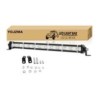 YOJZMA 1 barre LED fine de 13 pouces, 60W 6000LM spot/anti-brouillard rangée simple pour off-road/travail, IP67 étanche pour 4x4, bateaux, SUV, ATV, UTV
