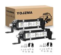 YOJZMA 2 barres LED fines de 4 pouces, 15W 1500LM spot/anti-brouillard rangée simple pour off-road/travail, IP67 étanche pour 4x4, bateaux, SUV, ATV, UTV