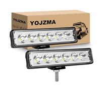 YOJZMA 2Pcs Phare de Travail LED, 6 Pouces 18W Mini Barre Lumineuse LED | 12V/24V, Blanc 6000K, étanche IP67, Projecteur lumière pour moto, camion, 4x4, Offroad, SUV, ATV, UTV, bateau, pick-up
