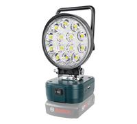 YOJZMA 42W 4200LM Lampe de Travail LED pour Batterie Bosch 18V, Projecteur Portatif Sans Fil Extérieur avec Ports de Chargement USB et Type-C, Protection contre les Basses Tensions（Sans batterie）