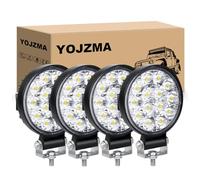 YOJZMA 4Pcs Phare de Travail led, 3.2 pouces 42W mini Projecteur lumière | 12V/24V, Blanc 6000K, Phare rond, étanche IP67, pour moto, camion, 4x4, Offroad, SUV, ATV, UTV, bateau, pick-up