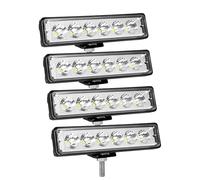 YOJZMA 4Pcs Phare de Travail LED, 6 Pouces 18W Mini Barre Lumineuse LED | 12V/24V, Blanc 6000K, étanche IP67, Projecteur lumière pour moto, camion, 4x4, Offroad, SUV, ATV, UTV, bateau, pick-up