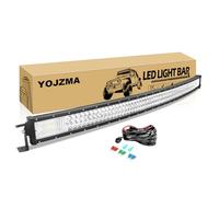 YOJZMA 50 pouces 648W de incurvée LED Barre lumineuse avec faisceau de câbles, combo de projecteurs à triple rangée 7D 64800lm IP67 étanche pour tout-terrain pare-chocs de toit de camion ATV UTV
