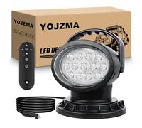 YOJZMA 50W Projecteur LED Télécommandé, Lampe de Travail LED Rotative 360° avec Mode Strobe, Aimants Puissants Intégrés, Luminosité Réglable, Projecteur 12V 24V pour Camions Bateaux Chasse
