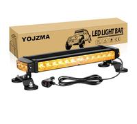 YOJZMA Barre Feux Strobe d'Urgence de Toit 15 Pouces 30 LED, Gyrophare d'Avertissement de Sécurité Clignotant Double Face avec Base Magnétique pour Chasse-neige, Véhicules Construction (Ambre)