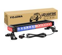 YOJZMA Barre Feux Strobe d'Urgence de Toit 15 Pouces 30 LED, Gyrophare d'Avertissement de Sécurité Clignotant Double Face avec Base Magnétique pour Chasse-neige, Véhicules Construction (Rouge/Bleu)