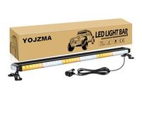YOJZMA Barre Feux Strobe d'Urgence de Toit 38 Pouces 78 LED, Gyrophare d'Avertissement de Sécurité Clignotant Double Face avec Base Magnétique pour Chasse-neige, Véhicules Construction (Ambre/Blanc)