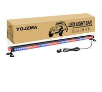 YOJZMA Barre Feux Strobe d'Urgence de Toit 49 Pouces 102 LED, Gyrophare d'Avertissement de Sécurité Clignotant Double Face avec Base Magnétique pour Chasse-neige, Véhicules Construction (Rouge/Bleu)