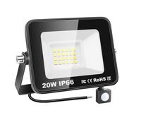YOJZMA Foco para exteriores con sensor de movimiento, 20W, blanche 6000K