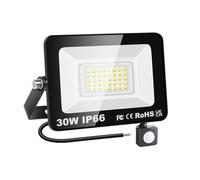 YOJZMA Foco para exteriores con sensor de movimiento, 30W, blanche 6000K