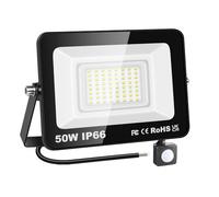 YOJZMA Foco para exteriores con sensor de movimiento, 50W, blanche 6000K