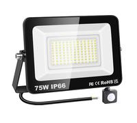 YOJZMA Foco para exteriores con sensor de movimiento, 75W, blanche 6000K