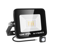 YOJZMA Foco para exteriores con sensor movimiento, 10W, blanc chaud 3000K