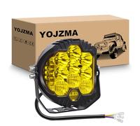 YOJZMA Lampe de Travail LED 5 Pouces, 50W 5000LM Projecteur Latéral 3000K Jaune, Feux de Brouillard Offroad, Étanche IP67, 12V 24V pour Pick-up, SUV, UTV, ATV, 4X4