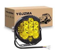 YOJZMA Lampe de Travail LED 7 Pouces, 75W 7500LM Projecteur Latéral 3000K Jaune, Feux de Brouillard Offroad, Étanche IP67, 12V 24V pour Pick-up, SUV, UTV, ATV, 4X4