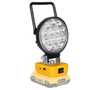 YOJZMA Lampe de travail LED sans fil pour batterie Dewalt 18/20V, 42W 4200lm, projecteur LED avec port charge USB et type C, lampe chantier portable pour l'extérieur(Sans batterie)